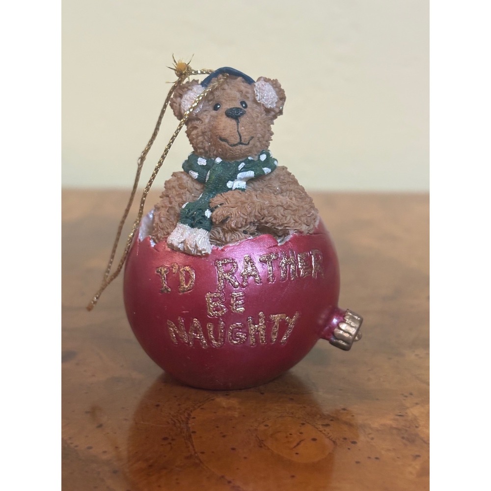Boyds Bears I'd Rather Be Naughty Christmas Ornament Teddy Bear 2004